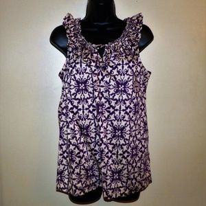 Tommy Hilfiger Plum and Tan Sleeveless Shirt